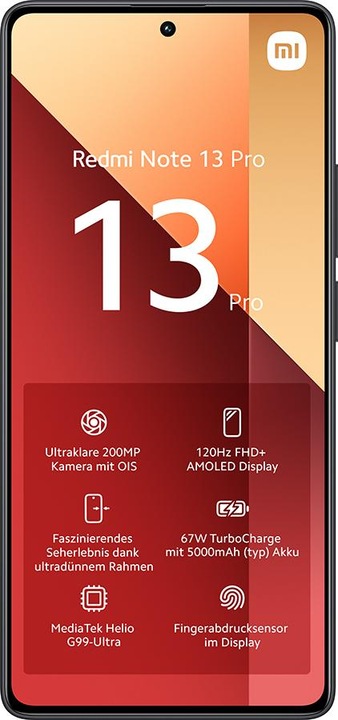 Immagine prodotto Xiaomi Redmi Note 13 Pro (512 GB, Midnight Black, 6.67", Doppia SIM Ibrida, 200 Mpx, 4G)