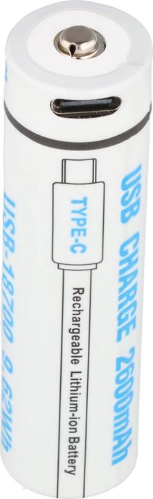 Produktbild AccuCell Rundzelle 18650, Li-ion, 3,7V, 2600mAh, 9,6Wh, mit USB-C Charging Port (18650, 2600 mAh)
