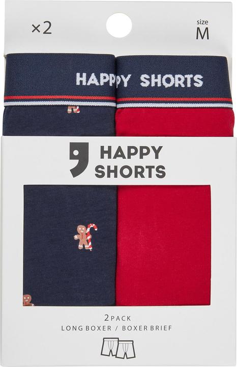Actual product image Happy shorts Long Boxer XMAS Boxer Briefs (L, pack of 2)