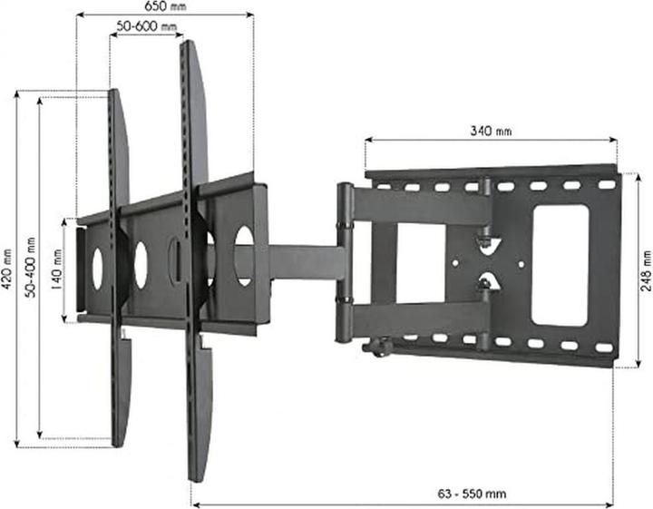 Produktbild Techly Klammer für LCD-Display - Schwarz - Bildschirmgrösse: 81.3-165.1 cm (32"-65") (Wand, 50 kg, 32" - 65")