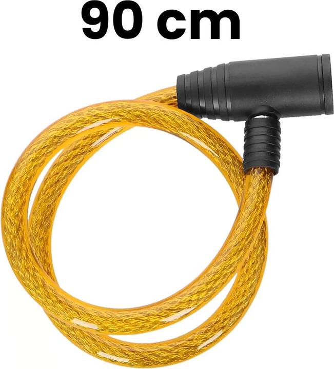 Actual product image Dunlop - Spiral-Fahrradschloss mit Schlüssel 90 cm (Gelb) (90 cm)