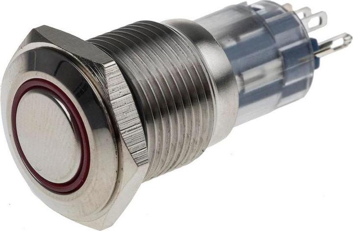 Produktbild RS PRO Switch Pushbutton Stainless Red ring