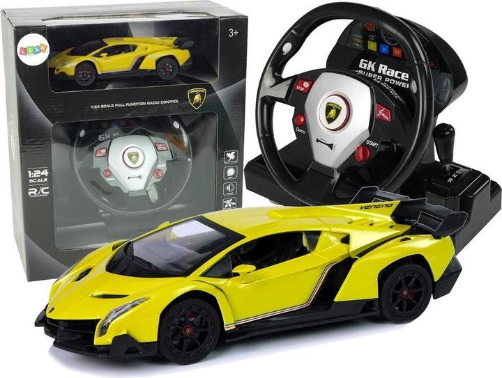 Actual product image Lean Toys Radio Controlled Lamborghini Veneno 1:24 Yellow