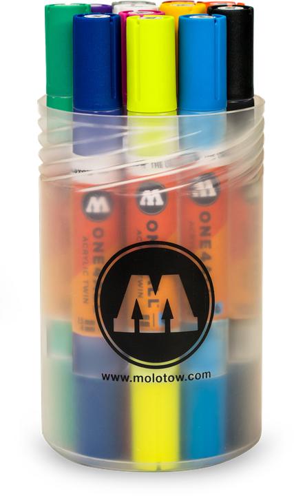 Immagine prodotto Molotow Pennarello permanente One4All Acrylic Twin Basic 1 1,5 e 4mm PU=12 pezzi scatola matita (12x)