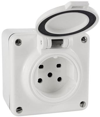 Produktbild Feller Steckdose Typ 15 AP nass weiss