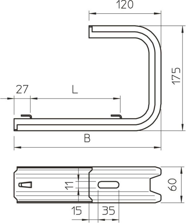Produktbild OBO Bettermann OBO TPDG 3 345mm DeckenbÃ¼gel