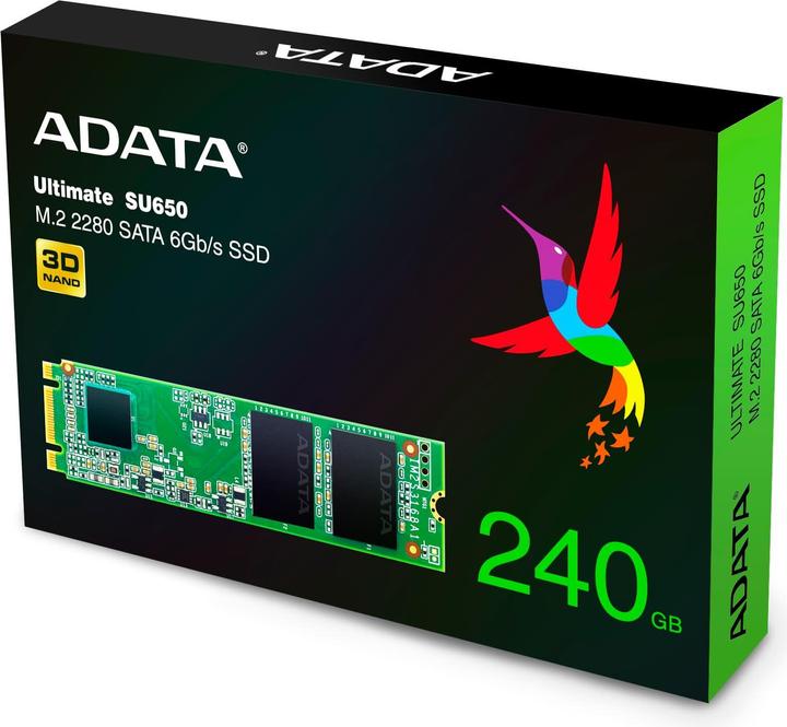 Actual product image Adata Ultimate SU650 - 240 GB SSD - internal - M.2 2280 (240 GB, M.2 2280)