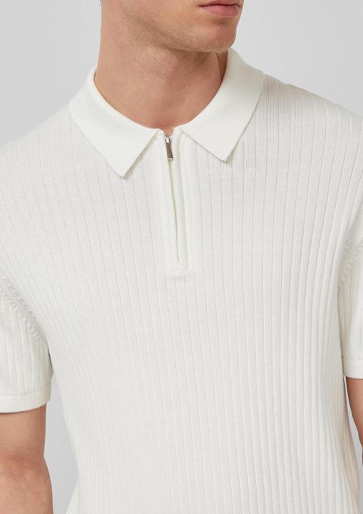 Produktbild s.Oliver Strickpullover Geripptes Strick-Polo aus Baumwolle mit Reissverschluss (M)