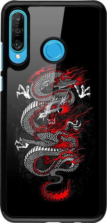 Actual product image PhoneLook Cover Japanese style Dragon Tattoo Red Black (Huawei P30 Lite)