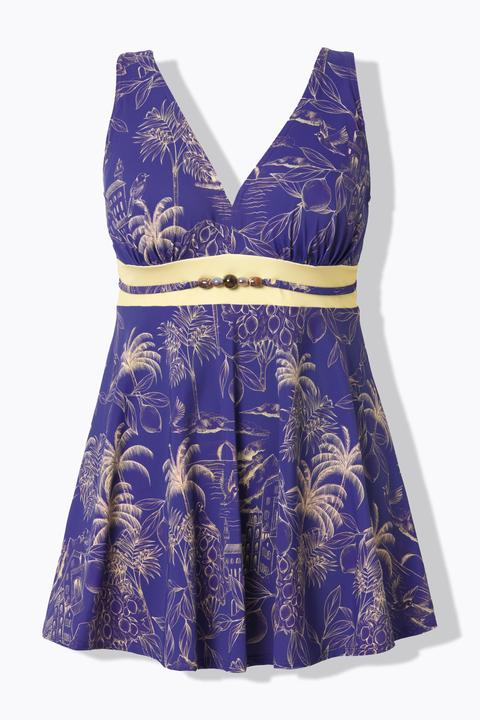 Produktbild Ulla Popken Badekleid, Palmen, Softcups, recycelt, Powermesh (48)