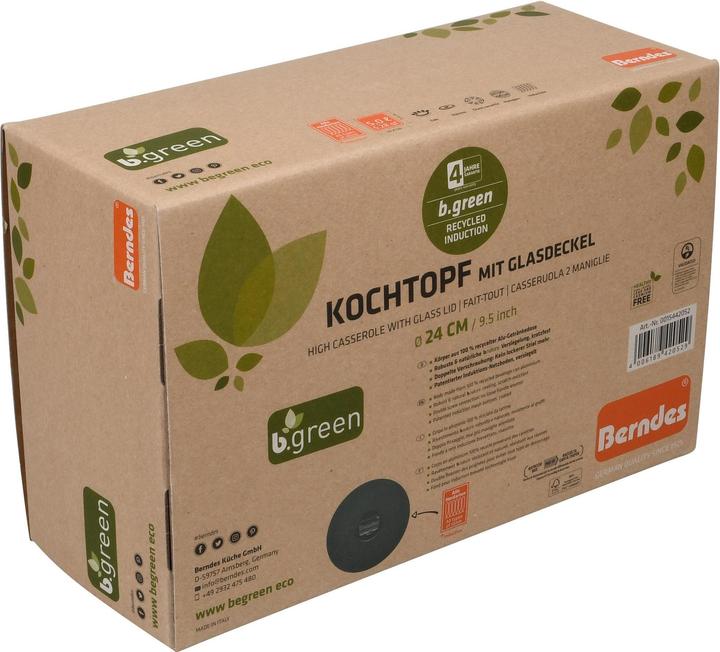 Produktbild Berndes Kochtopf Alu Recycled Induction 24 cm (24 cm, Kochtopf, Aluminium)
