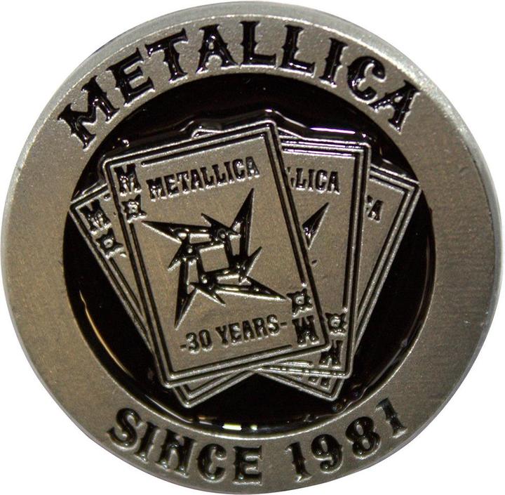 Actual product image Metallica 30th Anniversary Playing Card Badge