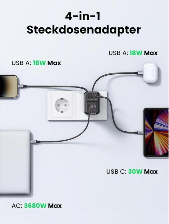 Actual product image Ugreen Przed?u?acz EU 90613, 30W (3000 W)