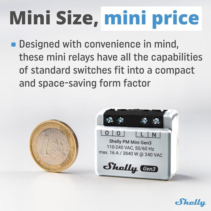 Image du produit Shelly PM Mini Gen3 (Actionneur de commutation)