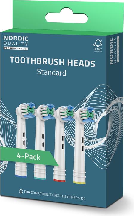 Immagine prodotto Nordic 2270009 testina dello spazzolino 4 pezzi Blu, Bianco (4 x)