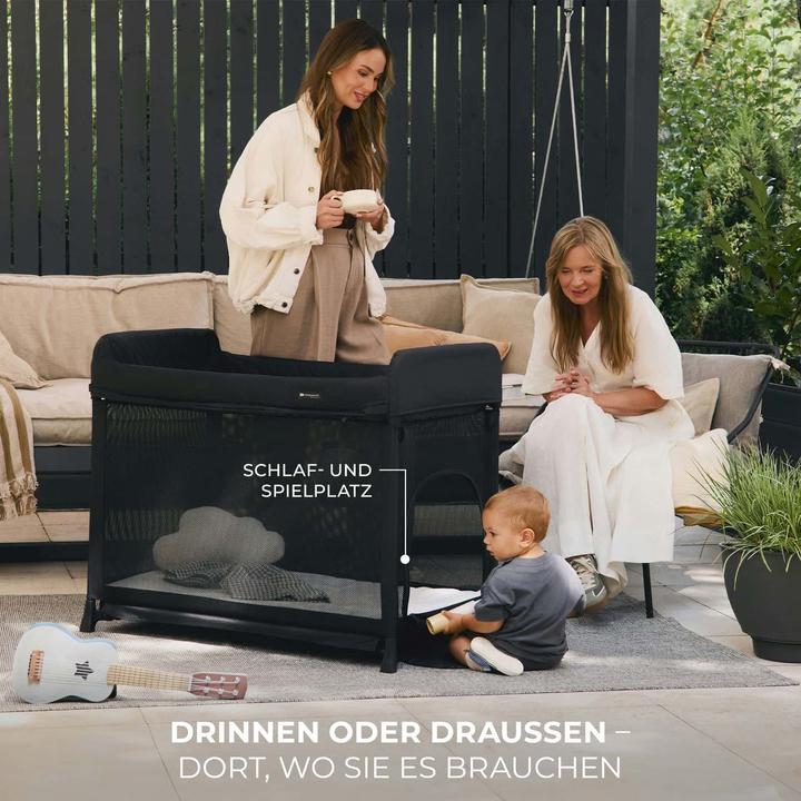 Actual product image KinderKraft MOON DREAM Black travel cot