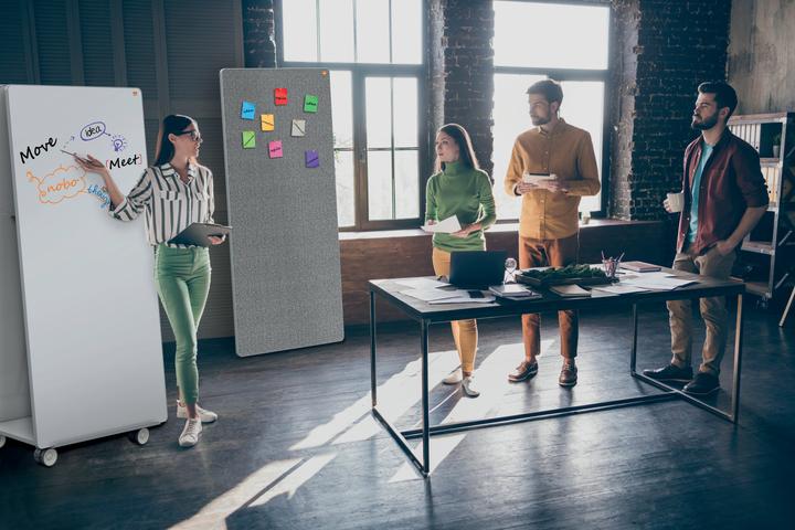 Image du produit Nobo Tableau blanc/tableau de notes Move & Meet (90 x 180 cm)