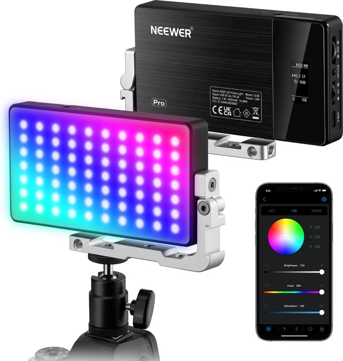 Actual product image Neewer Lamp SL90 Pro LED RGB 12W 2500-10000K