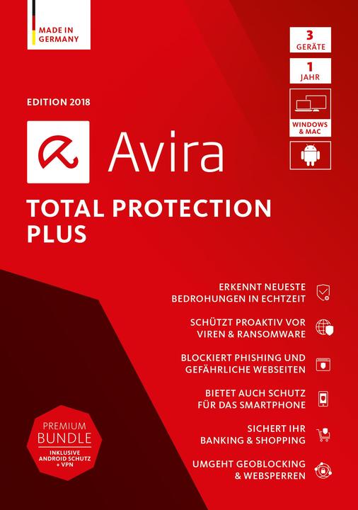 Avira Total Protection Plus 2018 (3 Utilisateur, 12 mois)