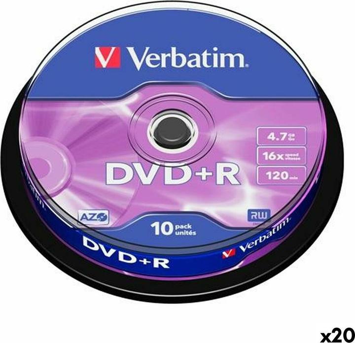 Image du produit Verbatim DVD+R 4,7 GB 16x 10 Stücke (20 Stück) (20x)