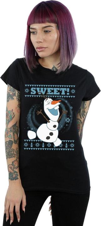 Actual product image Disney Womens/Ladies Frozen Olaf Sweet Christmas Cotton T-Shirt (M)