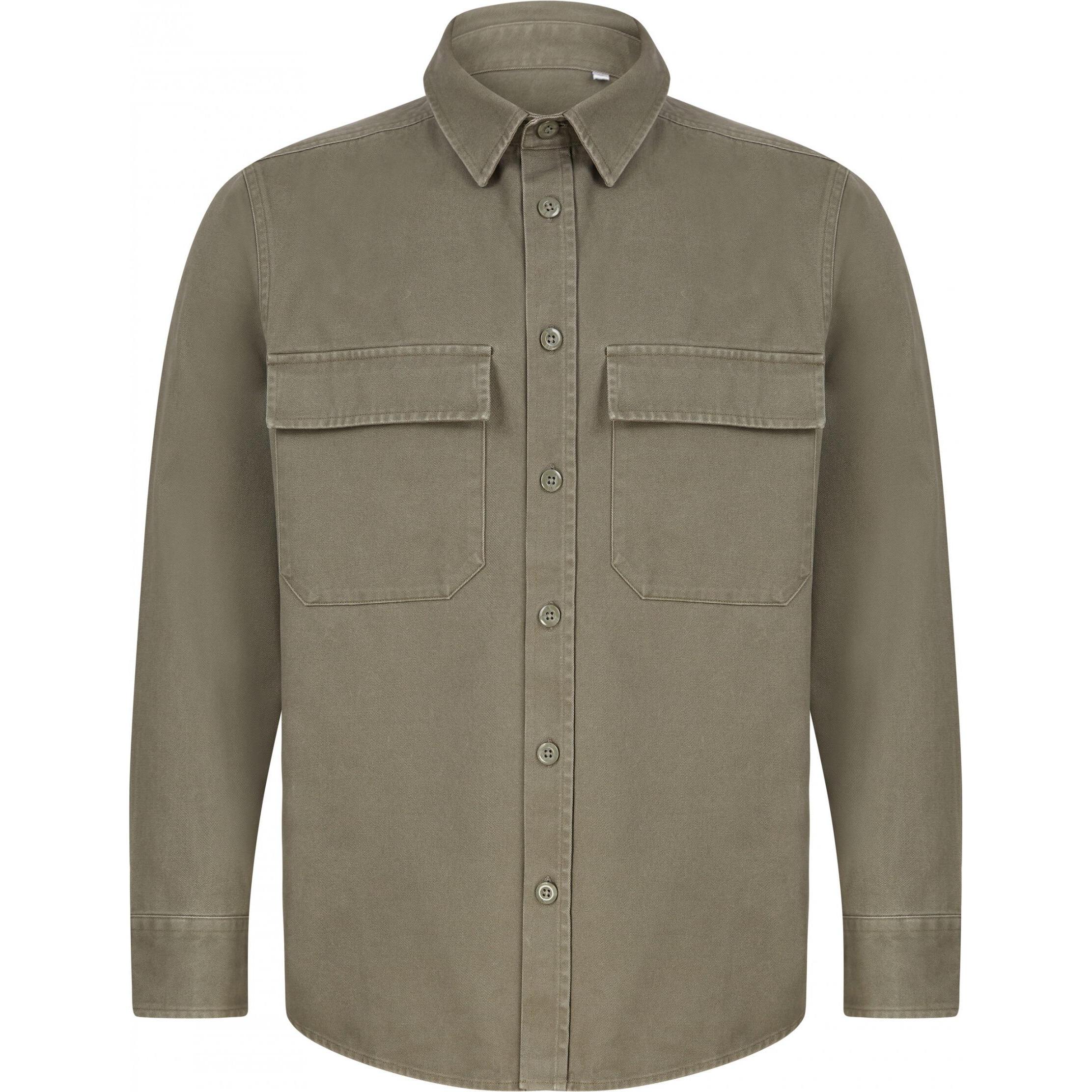 Front Row, Herren, Hemd, Drill, Grün, (3XL)
