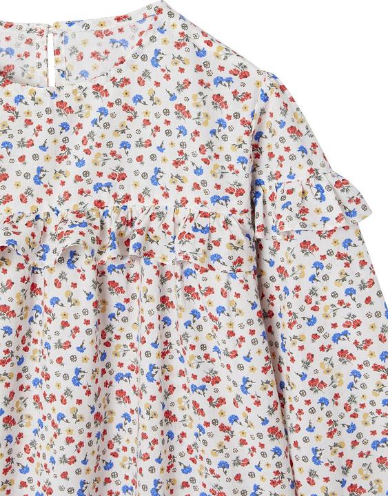Produktbild Vertbaudet Geblümte Mädchen Volantbluse mit langen Ärmeln (110)