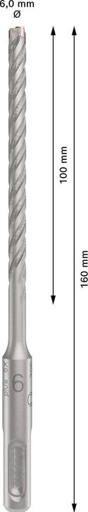 Produktbild Bosch Zubehör PRO SDS plus-5X Hammerbohrer, 6 x 100 x 160 mm (6 Millimeter)