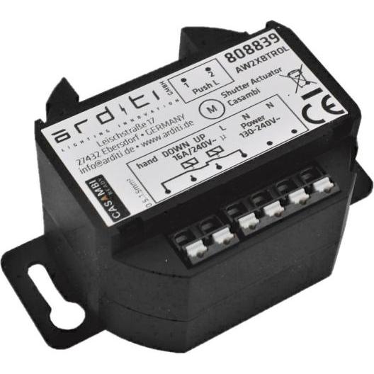 Arditi Casambi Rollladensteuerung 808839 UP-Schaltaktor für 2 externe Taster, Pulsante + Interruttore