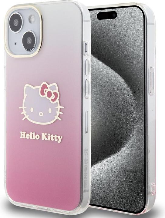 Actual product image Hello Kitty HKHCP15SHDGKEP iPhone 15 6.1 różowy/pink hardcase IML Gradient Electrop Kitty Head (Apple iPhone 15)