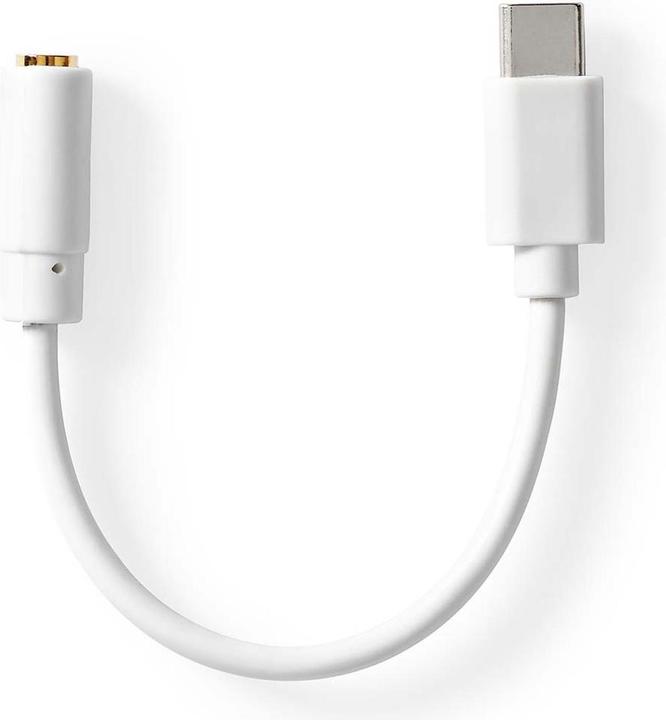 Nedis CCGB65950WT01 USB-Adapter USB 2.0 USB-C™ Stecker 3.5 mm Buchse 0.1 m Rund Vernickelt PVC Weiss