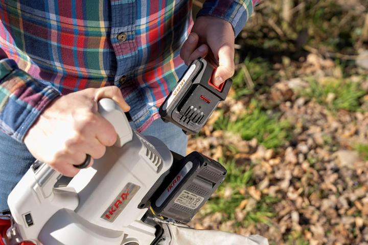 Actual product image Ikra 3-in-1 Leaf Vacuum Blower Shredder with 2 Rechargeable Batteries & Dual Charger (Rechargeable battery operated, Leaf blower, Leaf vacuums)