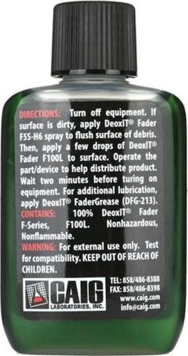 Actual product image Cai Caig DeoxIT Faderlube care product F100L-L25C
