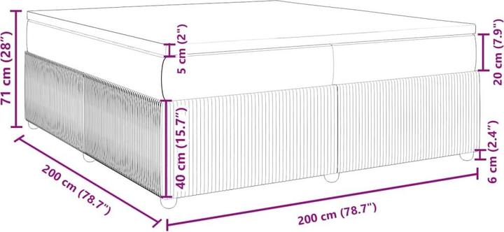 Actual product image vidaXL Boxspringbett (200 x 200 cm)