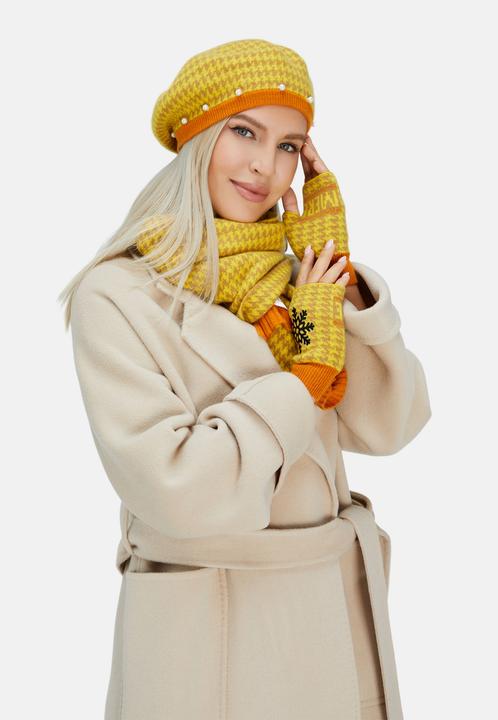 Image du produit Bellemere Hat Houndstooth Pearled Cashmere Berets (Taille unique)