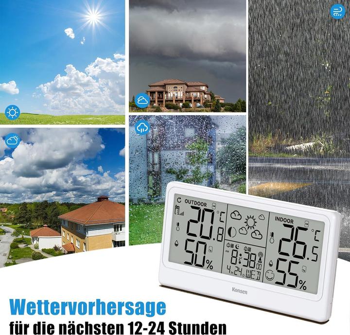 Produktbild Baldr Funk-Wetterstation mit Aussensensor und DCF Uhr