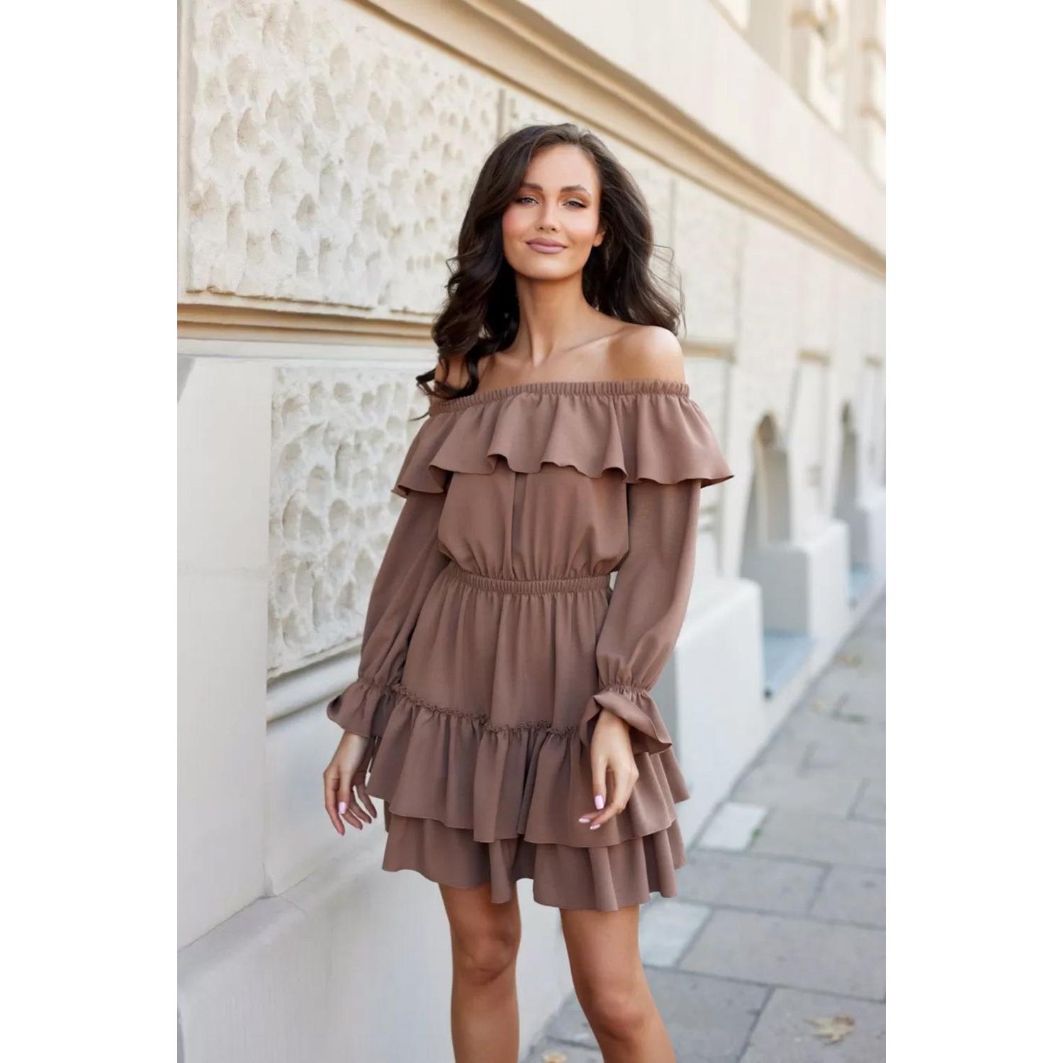 Roco Fashion, Kleider, Alltagskleid model, Braun, (40)