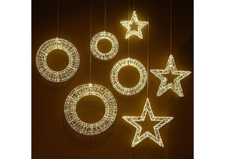 Actual product image G. Wurm Light star 960 LED warm white with timer 6/18, IP44 adapter made of plastic white (W/H/D) 38x38x8cm (0.38 m)