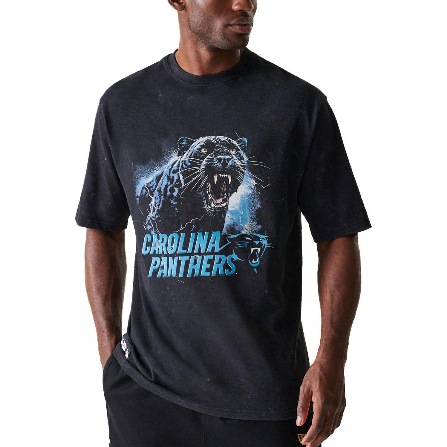 New Era, Herren, Shirt, Oversized Shirt - NFL PREMIUM Carolina Panthers - L, Schwarz, (L)