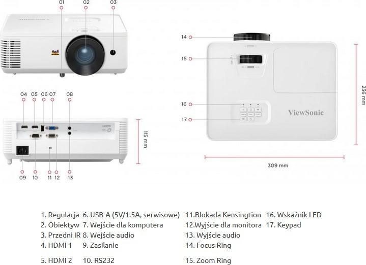 Actual product image Viewsonic PA700S (SVGA, 4500 lm, 1.94 - 2.16:1)