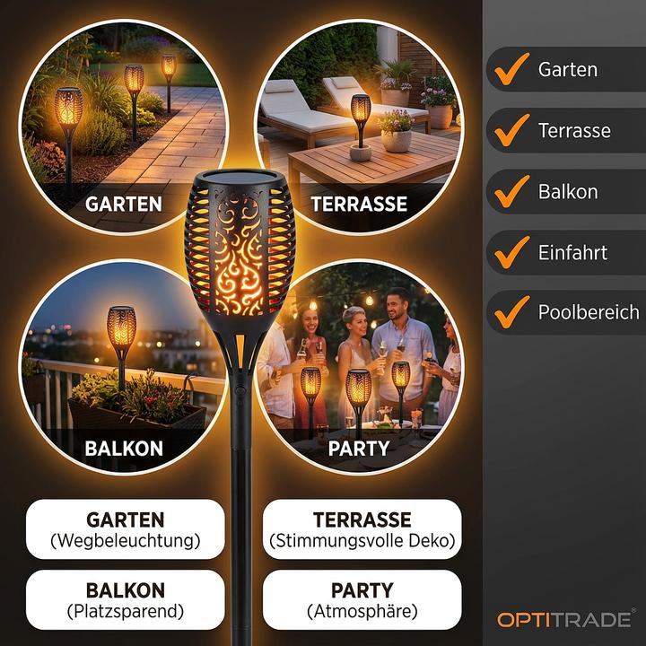 Actual product image Solar lamp with flame effect 50 cm