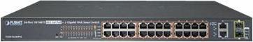 Immagine prodotto Planet Web Smart Fast Ethernet PoE Switch 24 porte RJ45 2 porte SFP metà alimentato montaggio a rack 420W (24 Porti)