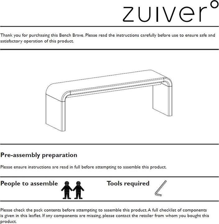Image du produit Zuiver Banc Brave (140 cm)