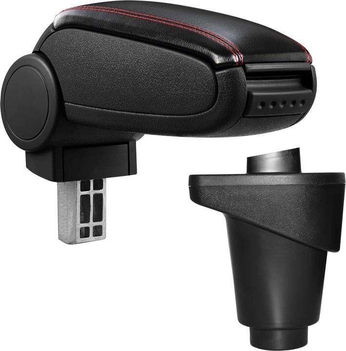 Immagine prodotto Pro-Tec Bracciolo centrale Fiat 500L con vano portaoggetti in similpelle nera con cuciture rosse