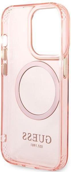 Actual product image Guess Translucent MagSafe Compatible Case for Apple iPhone 14 Pro Max - pink (Apple iPhone 14 Pro Max)