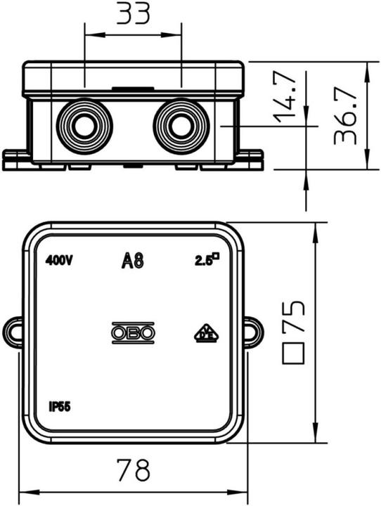 Actual product image OBO Bettermann OBO Vertr junction box xx36