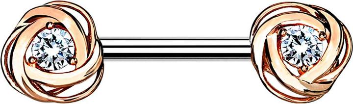 Immagine prodotto Star Piercing Barbell rosegold Rosenblüte Kristall silber (Ottone, Acciaio chirurgico 316L)