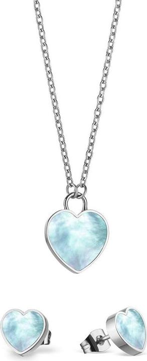 Bering Arctic Symphony 431-715-Silver Romantic Steel Jewelry Set (Necklace. Earrings) (Stahl)