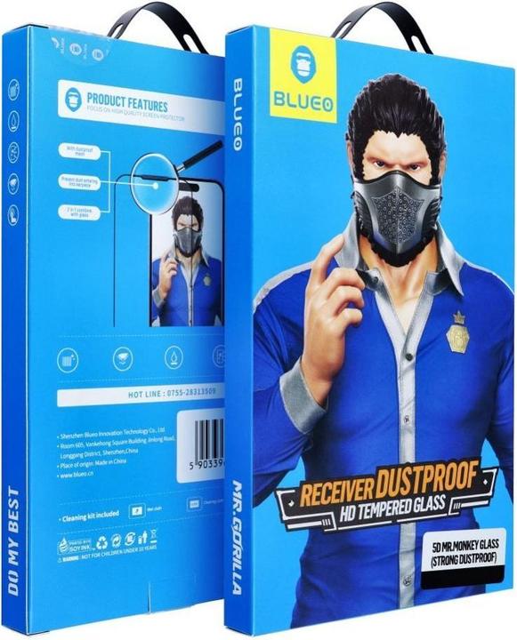 Image du produit BlueO Protective glass 5D Mr. Monkey Glass - Apple iPhone 17 Pro Max black (Strong Dustproof) (1 pcs, Apple iPhone 17 Pro Max)