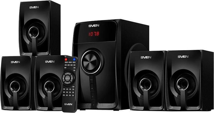 Productafbeelding Sven Bluetooth-luidsprekers Luidsprekers HT-202, zwart (100W, Bluetooth, FM, USB/SD, display, RC-eenheid)